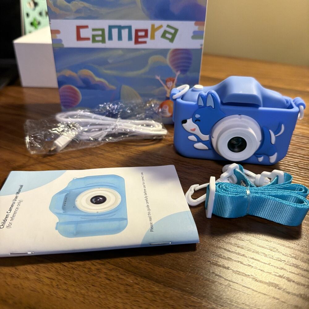Kids Digital Camera 1080P HD Blue Dog Camcorder/Camera 3+ New